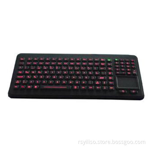 IP65 Dynamic Silicone Industrial PC Keyboard With Optical T